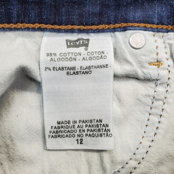 Levi's San Fransico Bermuda Short Womens 12 Navy Perfectly Slimming‎ High Rise - Picture 7 of 8